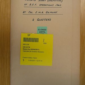 Diary Col. E. M. B. Gilmore 2 Glosters 001
