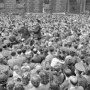 Victory in Europe Day, Whitehall, London; IWM D 24585