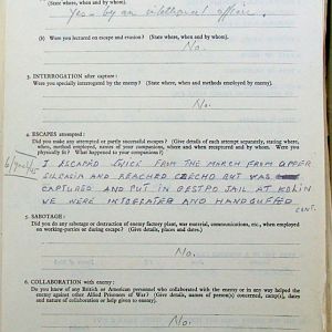 CATLING, George Henry, 2721325, Guardsman, 1st Battalion IRISH GUARDS, Captured Italy, 27 February 1944 - WO 344-58-1