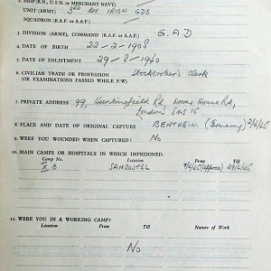 ABBOTT, Percival Robert, 2722386, Lance Corporal, 3rd Battalion IRISH GUARDS, Captured Germany, 2 April 1945 - WO 344-1-1