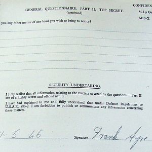 AYRE, Frank, 2721261, Guardsman, 1st Battalion IRISH GUARDS, Captured Italy, 4 Feb 1944 - WO 344-12-2