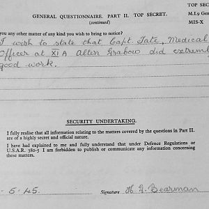 BEARMAN, Harold George, 2722673, Guardsman, 1st Battalion IRISH GUARDS, Captured Italy, 3 Feb 1944 - WO 344-21-1