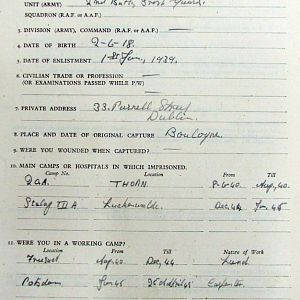 MURPHY, Frank, 2718999, Guardsman, 2nd Battalion IRISH GUARDS, Captured France, May 1940 - WO 344-229-2