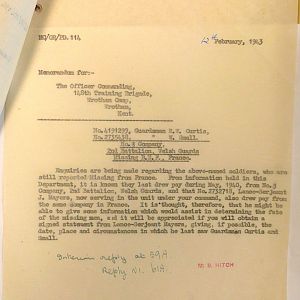 Welsh Guards Missing Personnel, BEF