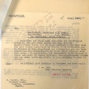 Welsh Guards Missing Personnel, BEF