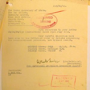 Grenadier Guards Missing Personnel, BEF