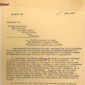 Grenadier Guards Missing Personnel, BEF