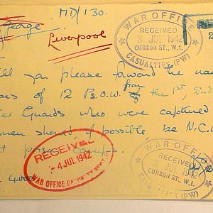 Grenadier Guards Missing Personnel, BEF