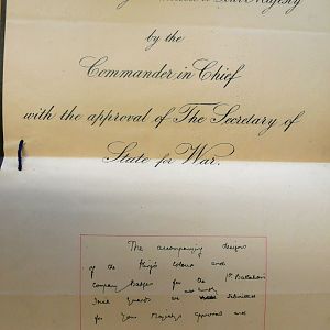 Designs for King's Colour and badges for 1st Battn Irish Guards