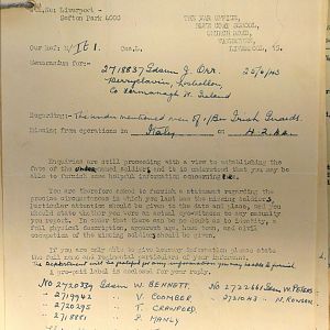 1st Battalion Irish Guards, Italy, Missing Personnel file