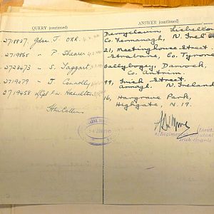 1st Battalion Irish Guards, Italy, Missing Personnel file