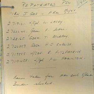 1st Battalion Irish Guards, Italy, Missing Personnel file
