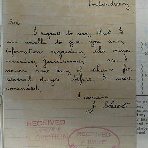 1st Battalion Irish Guards, Italy, Missing Personnel file