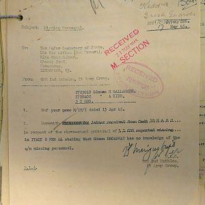 1st Battalion Irish Guards, Italy, Missing Personnel file