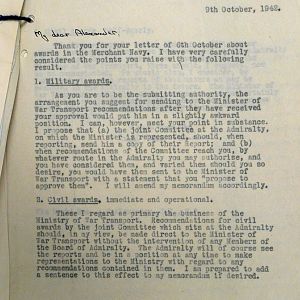 Procedure for the submission of recommendations for awards to the Merchant Navy