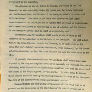 Procedure for the submission of recommendations for awards to the Merchant Navy