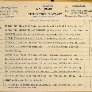 October War Diary, 3 Tank Battalion Scots Guards 1944