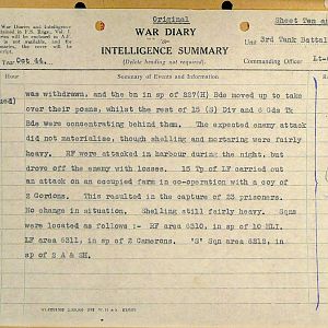 October War Diary, 3 Tank Battalion Scots Guards 1944