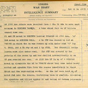 November War Diary, 3 Tank Battalion Scots Guards 1944