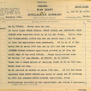 November War Diary, 3 Tank Battalion Scots Guards 1944