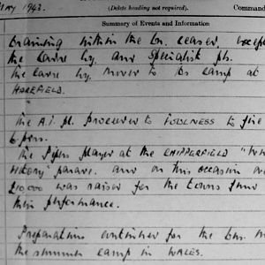 May War Diary, 3rd Battalion Irish Guards, 1943