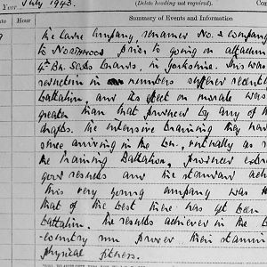 July War Diary, 3rd Battalion Irish Guards, 1943