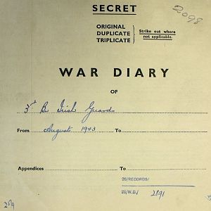 August War Diary, 3rd Battalion Irish Guards, 1943