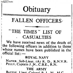 Lord Brabourne, Fallen Officers, The Times, Jun 8, 1945