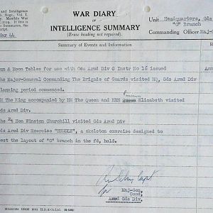 March War Diary, G Branch Guards Armoured Division, 1944