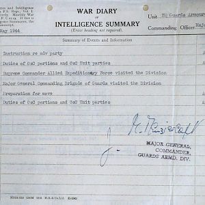 May War Diary, G Branch Guards Armoured Division, 1944