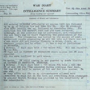 September War Diary, Guards Armoured Division, G Branch, 1944