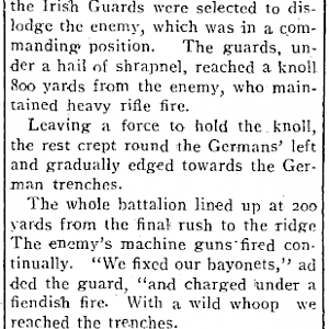 The Irish Guards get among the Germans. WW1