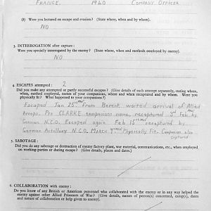 ANDREWS, James, 2734575, Guardsman, 1st Battalion WELSH GUARDS, Captured Belgium, 31 May 1940 - WO 344-7-2