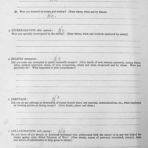 BAGGALEY, Frederick James, 2734316, Lance Corporal, 2nd Battalion WELSH GUARDS, Captured France, 25 May 1940 - WO 344-13-2