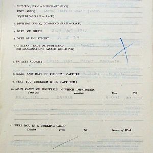 CARD, Wesley George, 2734713, Lance Corporal, 2nd Armoured Recce Battalion WELSH GUARDS, Captured Holland, 1 April 1945 - WO 344-55-1