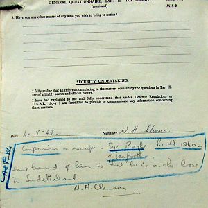 CLEMSON, William Henry, 4188865, Guardsman, 2nd Battalion WELSH GUARDS, Captured France, 25 May 1940 - WO 344-65-2