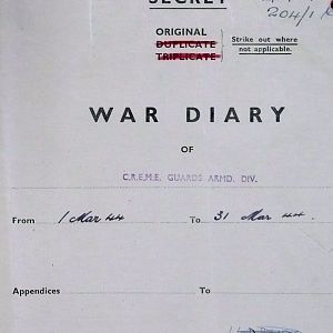 March War Diary, Guards Armoured Division C.R.E.M.E., 1944