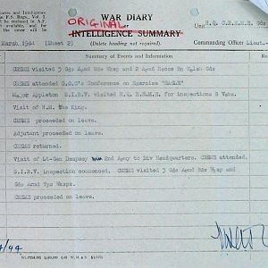 March War Diary, Guards Armoured Division C.R.E.M.E., 1944