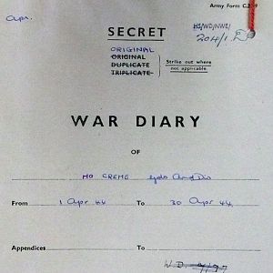 April War Diary, Guards Armoured Division C.R.E.M.E., 1944