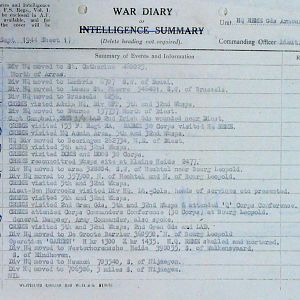 September War Diary, Guards Armoured Division C.R.E.M.E., 1944
