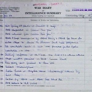 January War Diary, 5th Guards Armoured Brigade Workshops, REME, 1944