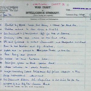 January War Diary, 5th Guards Armoured Brigade Workshops, REME, 1944