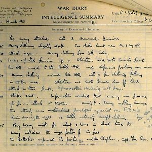 March War Diary, 6th Motor Battalion GRENADIER GUARDS, 1943