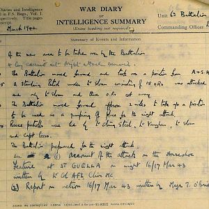 March War Diary, 6th Motor Battalion GRENADIER GUARDS, 1943