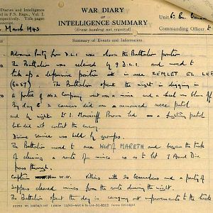 March War Diary, 6th Motor Battalion GRENADIER GUARDS, 1943