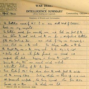 April War Diary, 6th Motor Battalion GRENADIER GUARDS, 1943