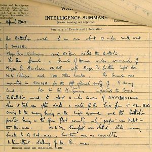 April War Diary, 6th Motor Battalion GRENADIER GUARDS, 1943
