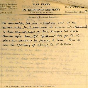 June War Diary, 6th Motor Battalion Grenadier Guards, 1943