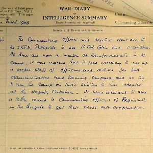 June War Diary, 6th Motor Battalion Grenadier Guards, 1943