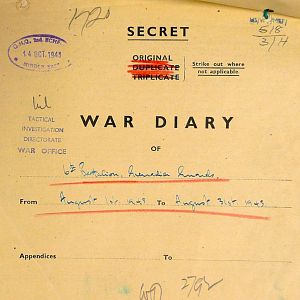 August War Diary, 6th Motor Battalion Grenadier Guards, 1943